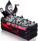 40 Inch Halloween Party Decorations Inflatable Cooler, 100+ Cans Halloween Party Supplies Large Capacity Scary Coffin Ghost Ice Bucket for Drink Beverage Holder, Halloween Decor for Outdoor Indoor