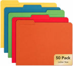 Mr. Pen- File Folders, 50 Pack, 1/3-Cut Tab, Vibrant Earthy Spectrum