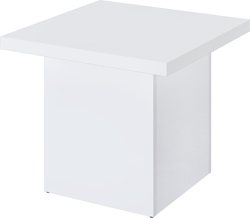 Coaster Devar 23.5-Inch Living Room Square End Table, White Gloss 710897