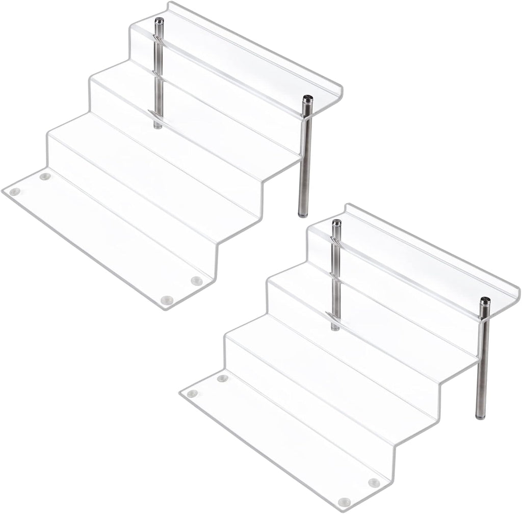 12 x 9 inch Clear Acrylic Display Riser, 4-Step, 4 Pack