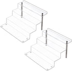 12 x 9 inch Clear Acrylic Display Riser, 4-Step, 4 Pack