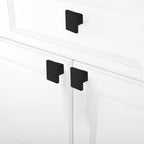 1.57-inch Square Black Matte Cabinet Knobs - 6 Pack