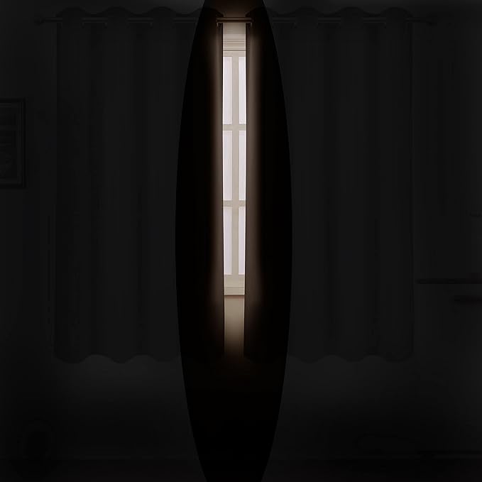 LEMOMO Chocolate Brown Thermal Blackout Curtains/42 x 72 Inch/Set of 2 Panels - Image 3