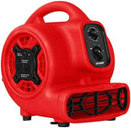 XPOWER P-230AT Mini Mighty 1/4 HP 925 CFM Centrifugal Air Mover, Carpet Dryer, Floor Fan, Blower, Stackable, Daisy Chain, for Water Damage Restoration, Janitorial, Plumbing, Home Use, Red