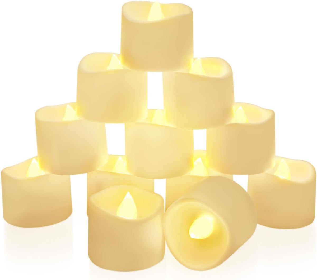 Homemory 12-Pack Battery Tea Lights with Timer Built in, Auto-On 6H Daily
