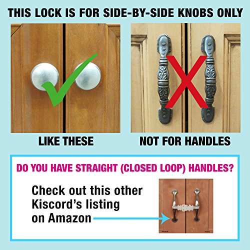 Baby Safety Cabinet Locks for Knobs Child Safety Cabinet Latches for Home Safety Strap for Baby Proofing Cabinets Kitchen Door RV No Drill No Screw No Adhesive (White)