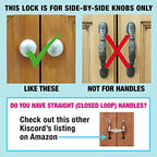 Baby Safety Cabinet Locks for Knobs Child Safety Cabinet Latches for Home Safety Strap for Baby Proofing Cabinets Kitchen Door RV No Drill No Screw No Adhesive (White)