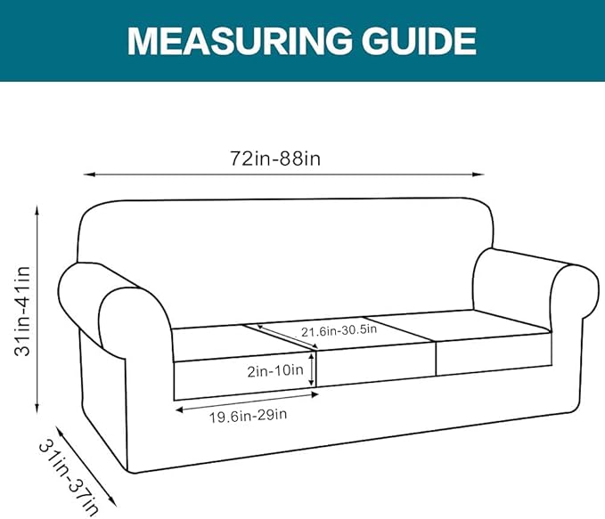 Turquoize 4 Piece Sofa Slipcover Sofa Covers - Image 2