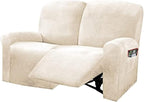 ULTICOR Reclining Love Seat Slipcover, 6-Piece Velvet Stretch Loveseat by ULTICOR