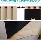 NICETOWN Full Shading Curtains 90 inches Long 2 Panels Set - Image 5