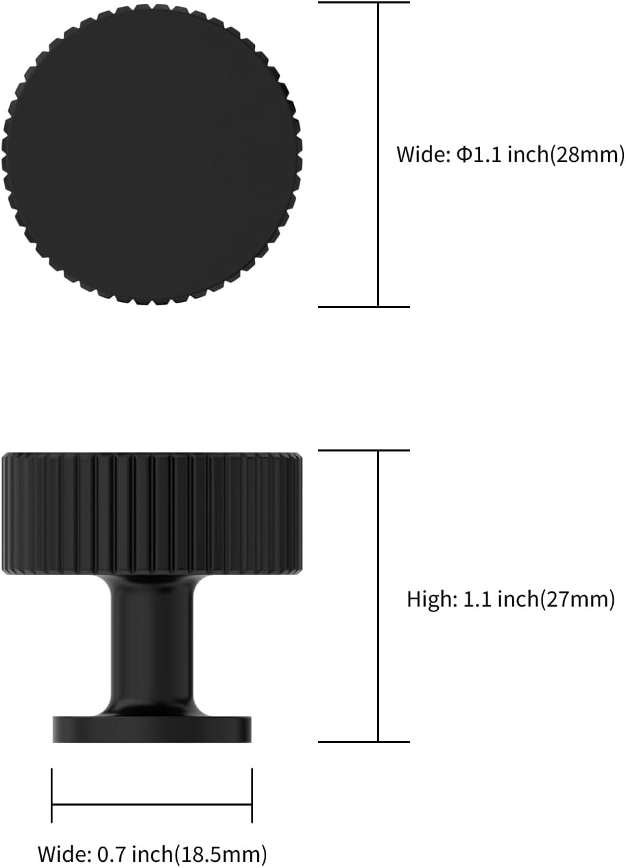 Asidrama 10 Pack Matte Black Kitchen Cabinet Knobs