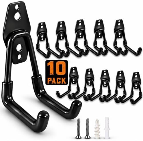 10 Pack Heavy Duty Garage Hooks Wall Mounted Ladder Hooks