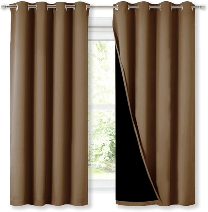 NICETOWN 100% Blackout Lined Curtains, Totally Darkness Drapes by NICETOWN