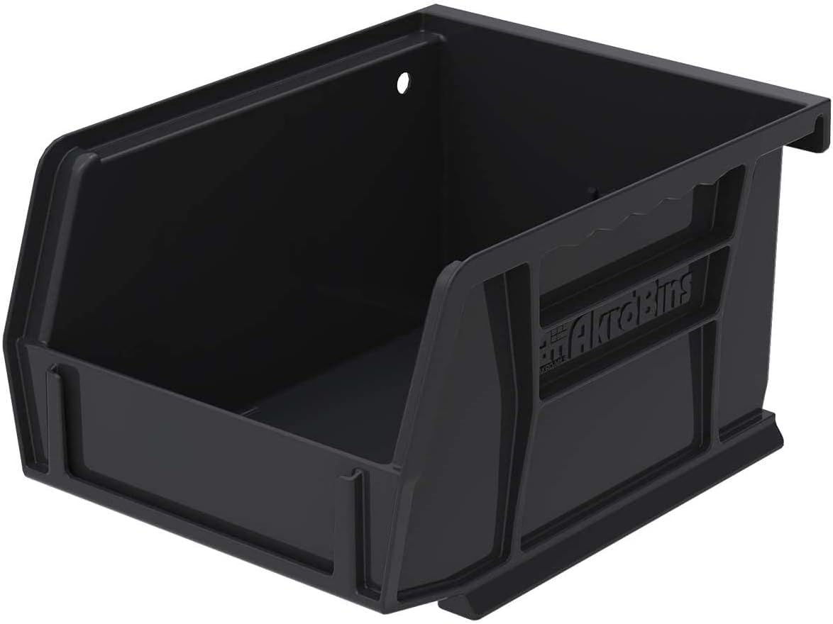 Akro-Mils 30210 AkroBins Plastic Storage Bins, 5"x4"x3", Black, 24-Pack