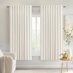 MIULEE Ivory Back Tab Blackout Curtains 63 Inch Length 2 Panels Set by MIULEE