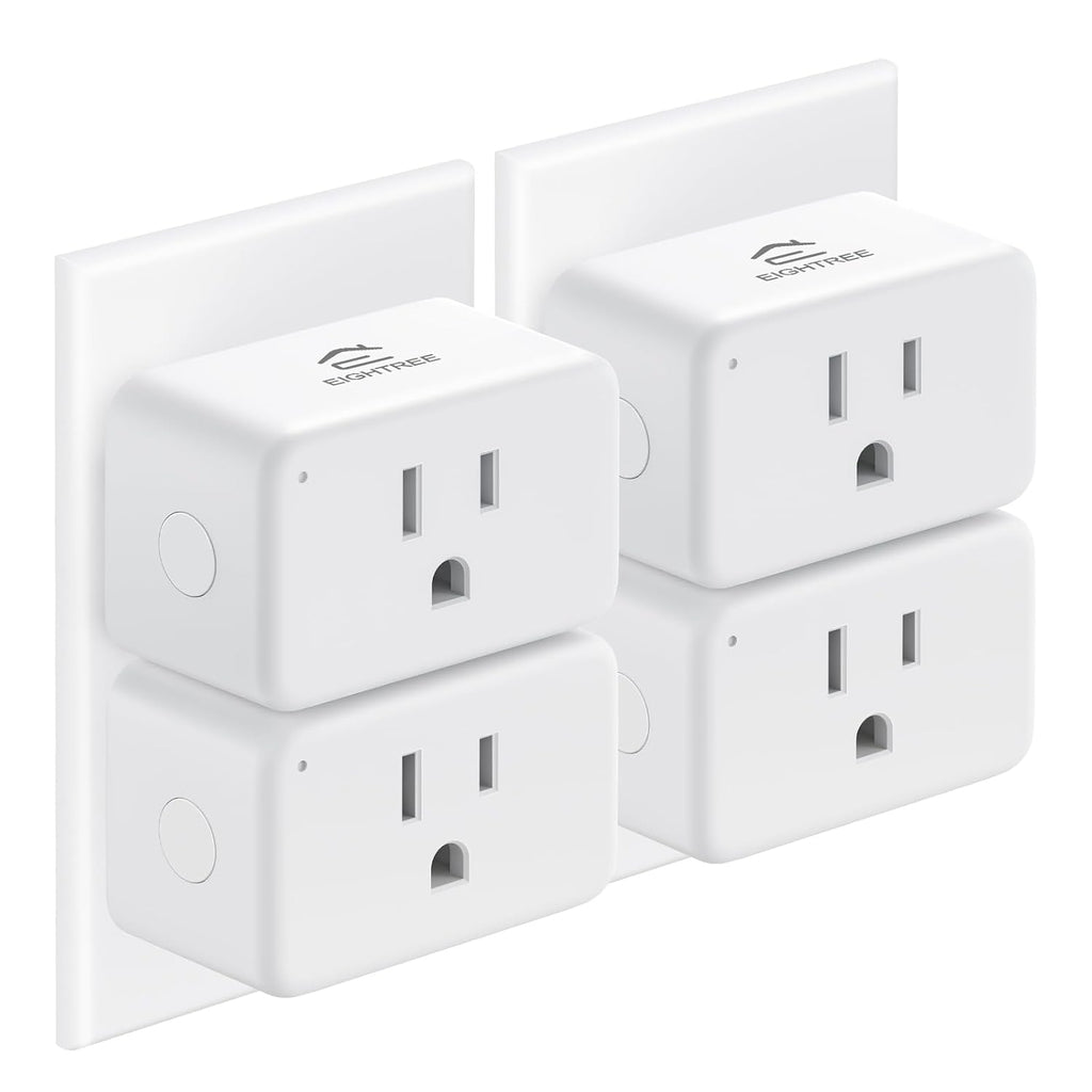 EIGHTREE Smart Plug 15A, Compatible with Alexa, Google&SmartThings 4-Pack