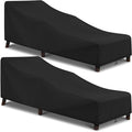Arcedo Patio Chaise Lounge Cover Waterproof 2 Pack, 80" x 30" x 26" H,Black
