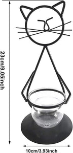 Marbrasse Desktop Glass Planter Vase Holder, Modern Creative Cat Plant Terrarium Metal Stand for Hydroponics Plants Home Garden Wedding Decoration Outdoor Planter Ideas (Style 2)