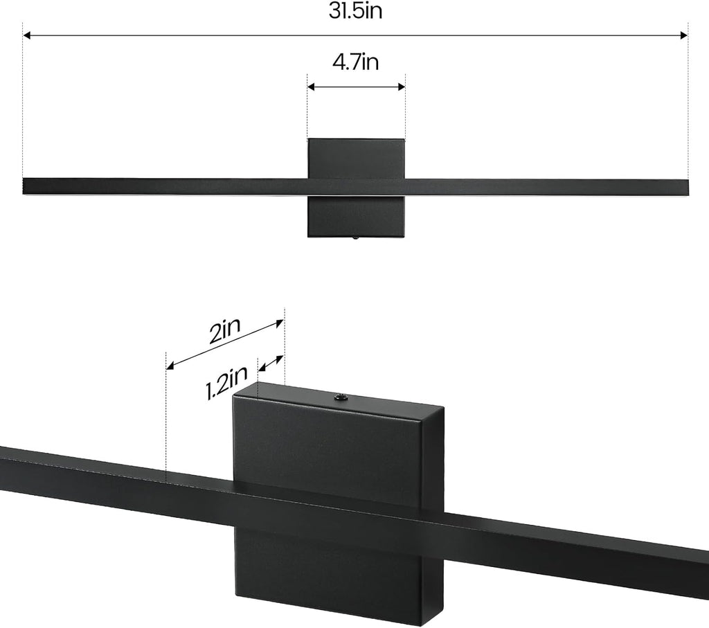 Epinl Black LED Vanity Light for Bathroom, 5CCT 32 inch Dimmable Bathroom Light Fixture Over Mirror, Modern Vanity Lighting Bar, Bath Wall Light for Bathroom Bedroom, ETL Certificated