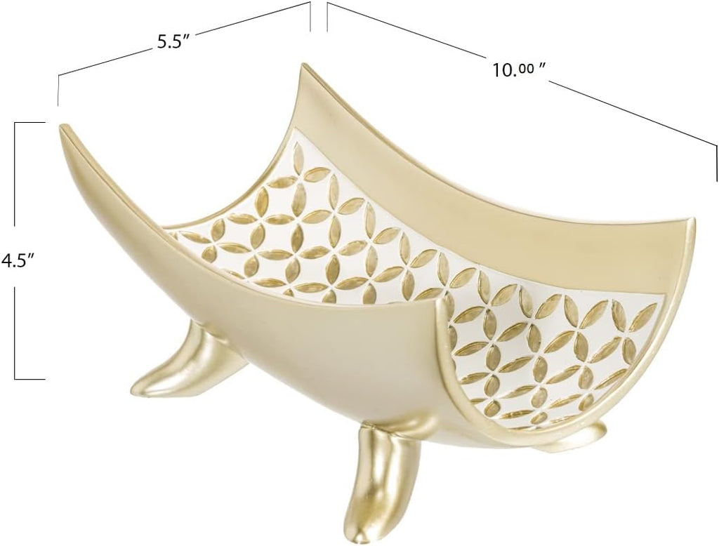 Creative Scents Schonwerk Diamond Lattice Decorative Bowl Table Centerpiece - Home Decor for Living Room, Centerpieces Table Decorations for Dining Room and Coffee Table