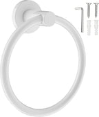 SetSail Towel Holder for Bathroom Wall Screw-in Towel Ring, White