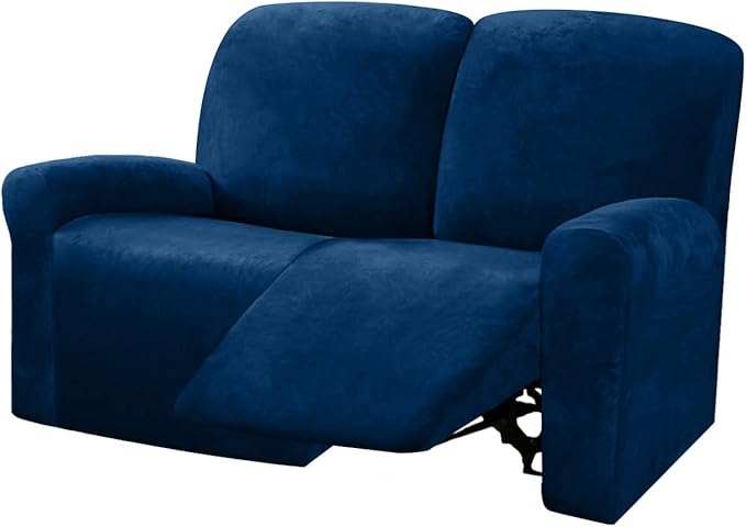 ULTICOR Reclining Love Seat Slipcover, 6-Piece Velvet Stretch Loveseat Recliner by ULTICOR