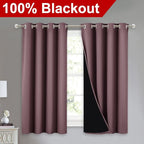 NICETOWN 100% Blackout Curtains 54 inches Long, Double-Deck Completely Blackout - Image 2