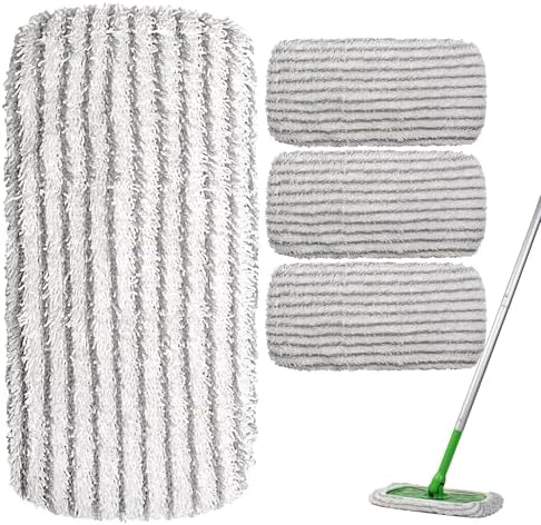 4-Pack Heavy-Duty Scrub Mop Pads for Swiffer Sweeper, Washable Refills