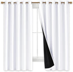 NICETOWN White 100% Blackout Lined Curtains, 2 Thick Layers Completely Blackout - Image 3
