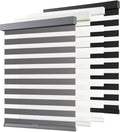AOSKY Cordless Zebra Blinds for Indoor Windows, 34" W x 72" H, Grey