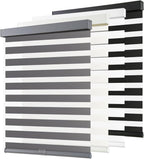 AOSKY Cordless Zebra Blinds for Indoor Windows, 34" W x 72" H, Grey