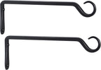 10 inch Plant Hanger, Sturdy Hanging Plant Bracket Outdoor, Hanging Plant Wall Hook Heavy Duty, for Hanging Bird Feeders, Planters, Lanterns, Wind Chimes, Indoor/Outdoor Use, Black, Set of 2