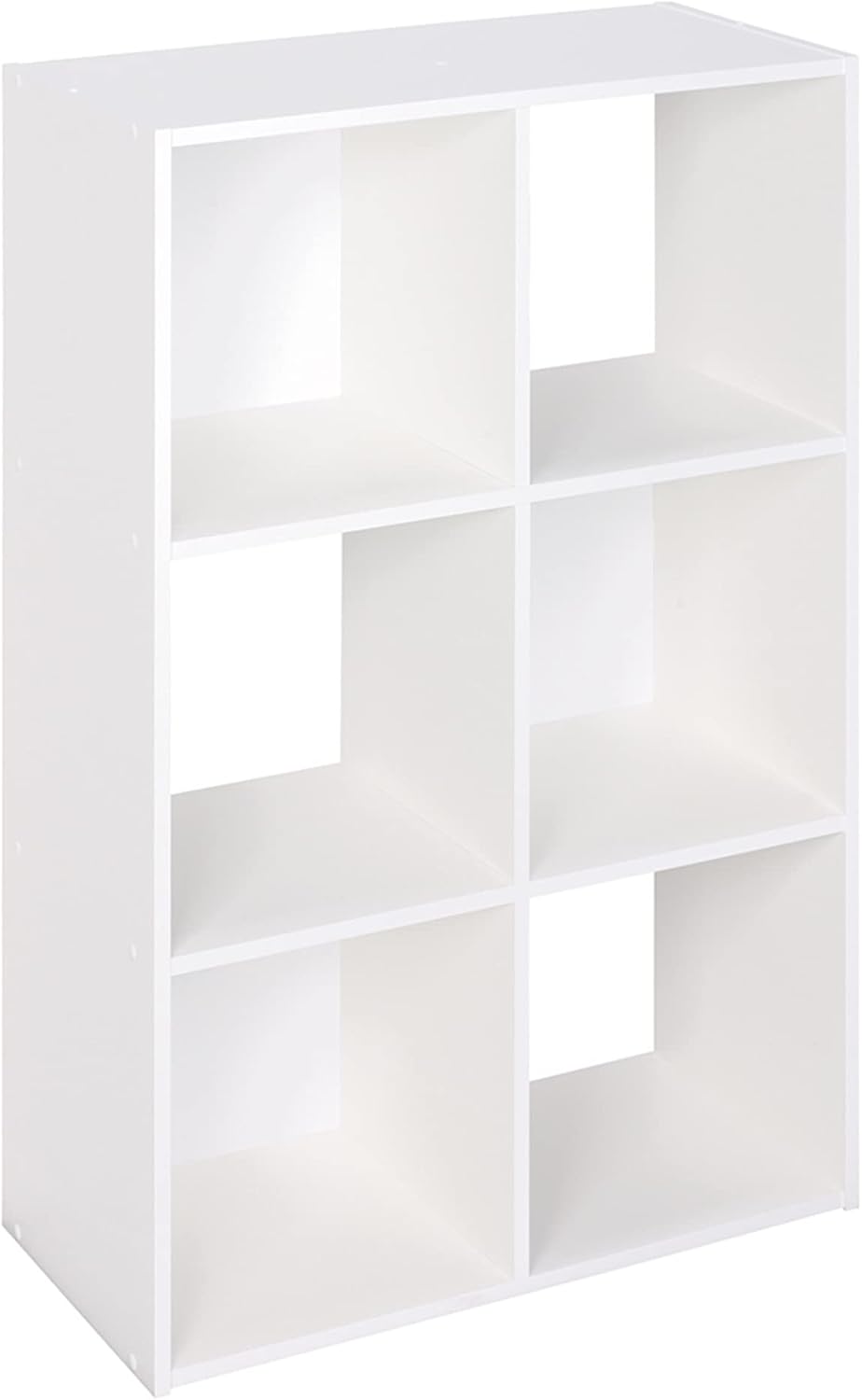 ClosetMaid Cubeicals 6 Cube Storage Shelf Organizer Bookshelf, Stackable, Vertical or Horizontal, Easy Assembly, Wood, White Finish