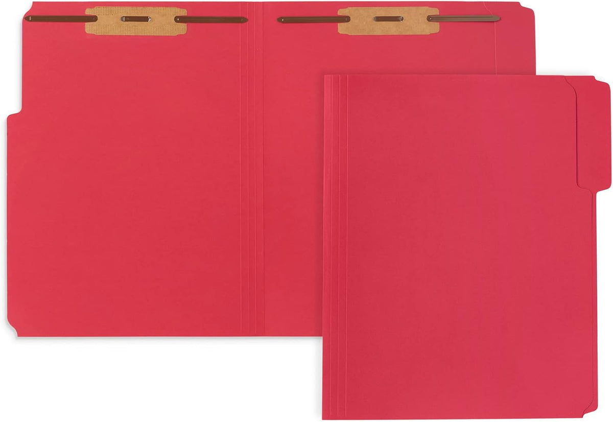 Blue Summit Supplies 50 Assorted Fastener File Folders, Letter, 2 Prong