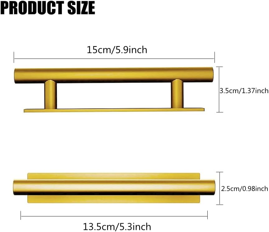 10 Pack Self-Stick Push Pull Helper ABS Plastic Wardrobe Handle Instant Cabinet Drawer Furniture Handles (Gold)