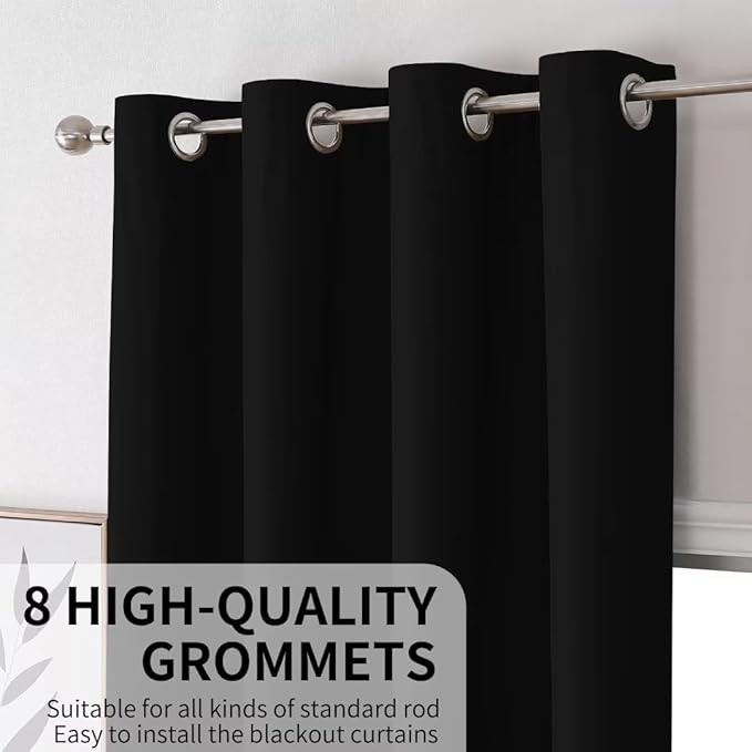 Joydeco Blackout Curtains 108 Inches Long, Grommet Total Room Darkening Drapes - Image 4