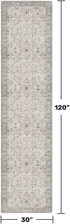Hazo Haus Light Gray Washable 2'6"x10' Wide Hallway Runners, Kitchen Runner Rug - Image 2