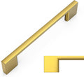 Amerdeco 10 Pack Vibrant Brushed Moderne Brass Zinc Alloy Cabinet Pulls 5"