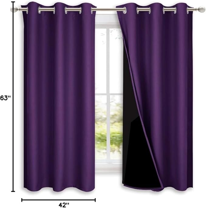 NICETOWN Room Warming 100% Blackout Curtain Panels, Noise Reducing and Cold - Image 9
