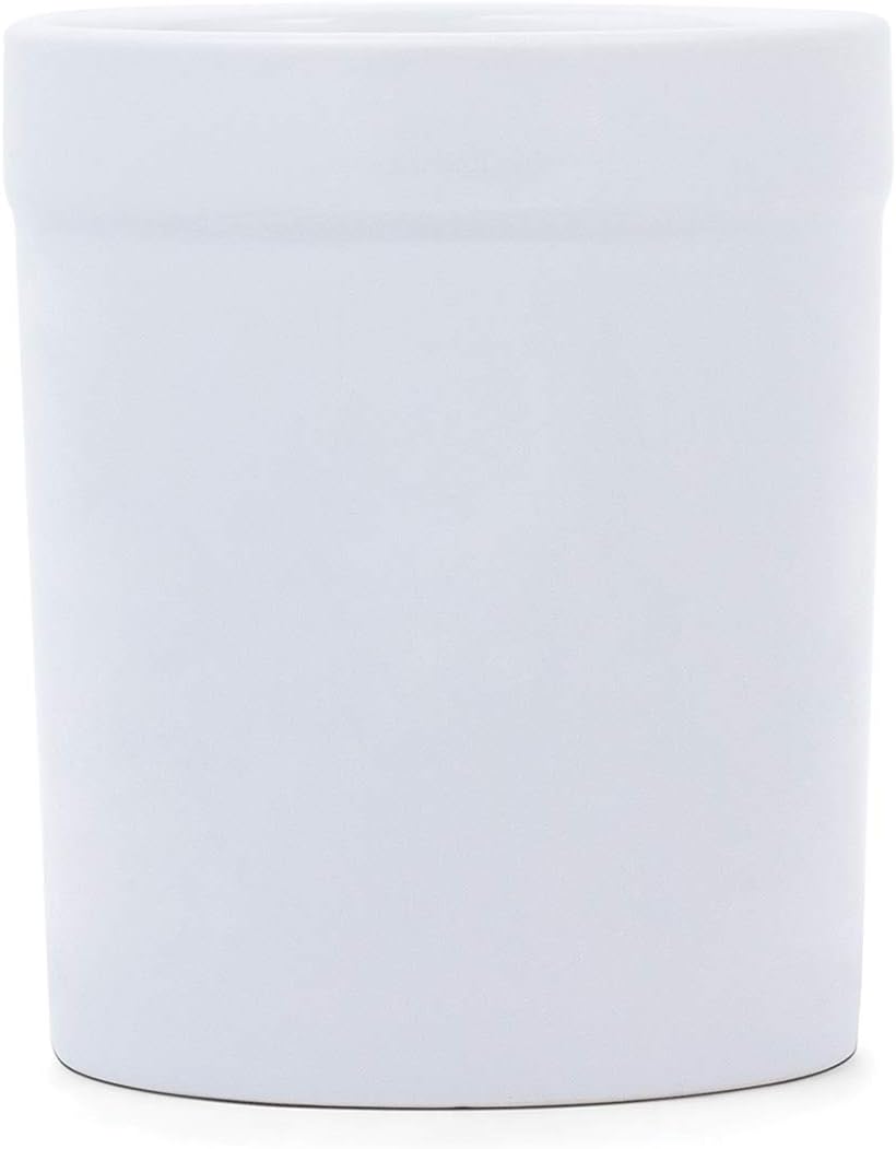 Fox Run Utensil Holder, White Stoneware 4.75 x 4.75 x 5.5 inches