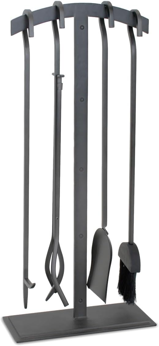 Pilgrim Home and Hearth 18089 Shadow Iron Fireplace Tool Set, Natural Iron