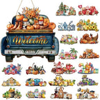 21 Pcs Interchangeable Seasonal Welcome Sign Front Door Decoration