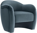Modway Compose Barrel Chair with Performance Velvet Fabric in Cadet Blue – Upholstered Accent Armchair with Curved Backrest – Cozy Lounge Chair for Reading – Round Comfy Single Sofa Club Chair