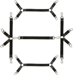 Bed Sheet Straps,Fitted Sheet Clips,Adjustable Bed Sheet Fasteners for Fitted Bed Sheets, Bed Scrunchie for Mattress Pad Covers (Black3)