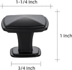 Ravinte Single Hole Square Kitchen Cabinet Knobs,Matte Black,25 Pack