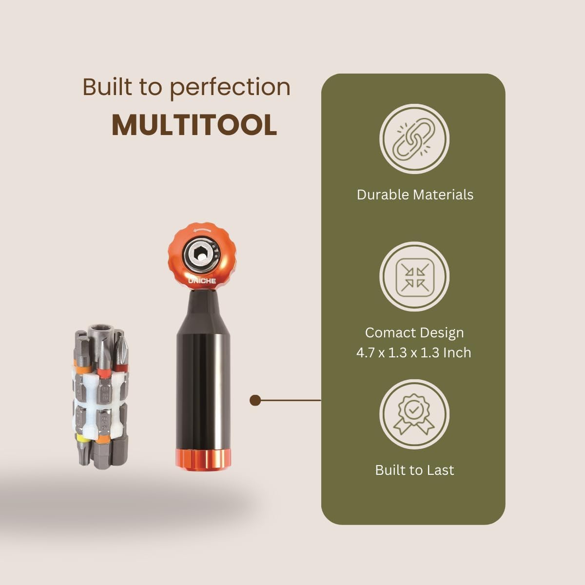 Stepless 12 in 1 Bike Multitool, Bike Tool with Mini Ratchet[Silver]