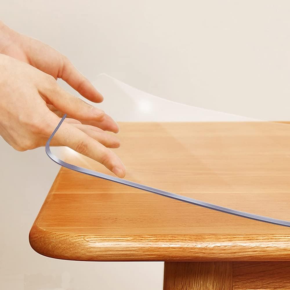 28x60 inch Clear Plastic Dining Room Table Protector PVC Table Cover Mat Desk Pad Mat Rectangular Plastic Outdoor Table Top Protector PVC Table Pad for Coffee Table Kitchen Countertop Bench Entryway