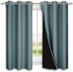NICETOWN Greyish Blue 100% Blackout Lined Curtains, 2 Thick Layers Completely by NICETOWN
