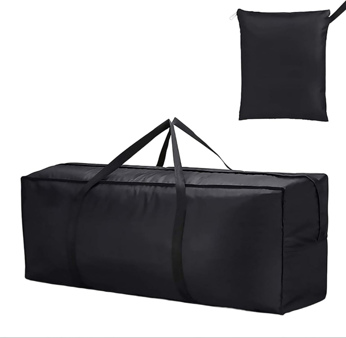 68" Extra Large Waterproof Outdoor Cushion Storage Bag – Heavy Duty Patio Furniture Cover with Zipper,Handles for Pool Decor,Christmas Tree Storage & Moving (173x76x51cm) (Beige And Brown)