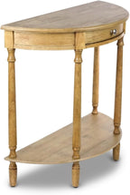 Decor Therapy Truro Half Round Console Table, Traditional Entryway Table with Drawer and Lower Shelf, Classic Hall or Sofa Table for Foyer, Living Room, Seadrift